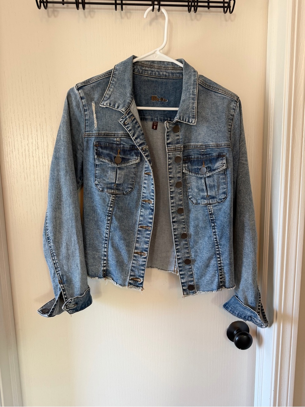 Kut from the Kloth Light Blue Distressed Denim Jacket